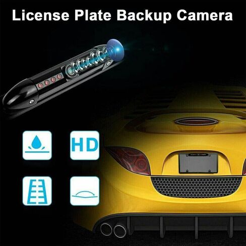 License Plate Frame Backup Camera 8 IR LEDs Night Vision Heavy Duty Metal Frame Waterproof Rear View Camera for Reversing Parking -Universal Fit for US Cars, Trucks, SUVs, Pickups in Saudi Arabia