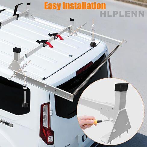 54" Ladder Roof Rack Fit for Ford Transit 150 250 350, 2015-2025 Heavy Duty Ladder Roof Rack with Rear Roller for Cargo Van, 800lbs Load Capacity (3 Crossbars), for Transporting Ladders, Pipes in Saudi Arabia