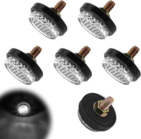 6 Pcs Mini Reflectors with Bolts and Nuts,Round Reflector for Motorcycle,M5 Screw Tag Bolt,Universal Motorcycle,Bicycle,Tractor Accessories (Yellow) in Saudi Arabia