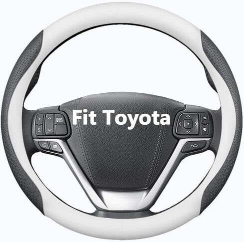 Nappa Leather Slim Stylish Steering Wheel Cover,for Toyota Steering Wheel Cover Interior Conversion (Black) in Saudi Arabia