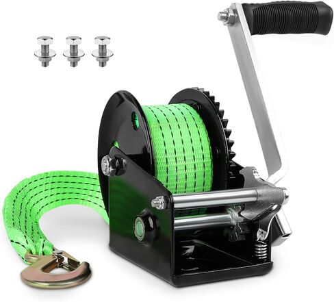 3,500lbs Boat Trailer Hand Winch,with 33ft Strap,with Quick Installation Handle, Ratchet 4:1/8:1 Gear, Trailer Winch with Heavy Duty Hook,Crank Winch for Boat, Trailer, RV, ATV in Saudi Arabia