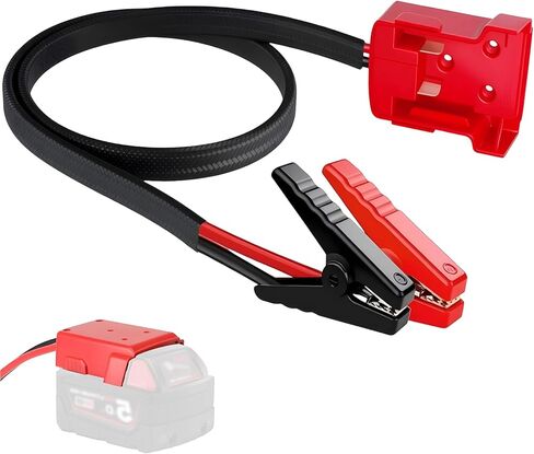 Jumper Cables with Adapter Compatible with Milwaukee M18 18V Battery, 1.64FT 8AWG Silicone Wire Jumper Starter, Automotive Booster Cable for Jump Starting Car Using Tool Battery in Saudi Arabia
