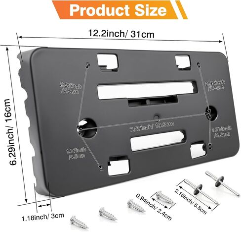 License Plate Bracket Holder Compatible with 2019-2025 Chevy Malibu, Front Bumper License Plate Mounting Frame Replaces 84524301 in Saudi Arabia