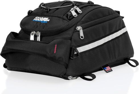 Chase Harper USA 5400 Tail Trunk - مقاوم للماء، مقاوم للتمزق، نايلون باليستي من الدرجة الصناعية - ملائم عالمي مع نظام تثبيت حزام قابل للتعديل - أسود in Kuwait