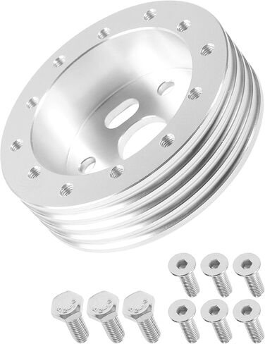 Steering Wheel Adapter,Car Accessories,Conversion Billet Aluminum Polished Short Steering Wheel Hub Adapter Spacer Kit,Used to Adapt 6-Hole Wheels to 3-Hole hHub Adapters (Black) in Saudi Arabia