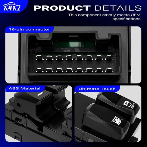 93571-2S000 Front Left Driver Side Power Window Door Lock Switch with Auto Up & Down for 2010-2015 Hyundai Tucson 2.0L 2.4L with Auto Up&Down Windows Replaces# 935712S000 in Kuwait