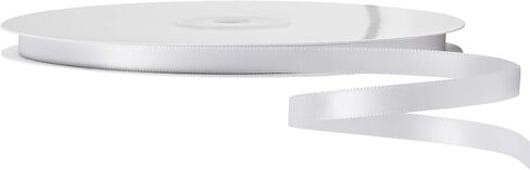 LIUYAXI White Satin Ribbon 3/8 inch x Continuous 100 Yards, Thin Ribbon Double Faced Use for Wedding Invitation Card, Gift Wrapping, Christmas Ornaments,Tag Decoration in Saudi Arabia
