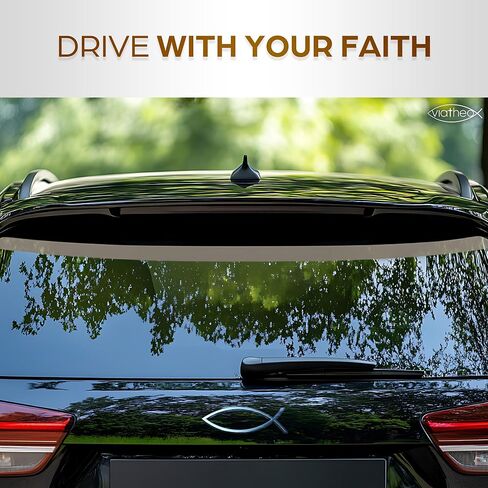 Jesus Fish Car Emblem – Chrome Christian Fish Symbol for Vehicles – Durable Religious Car Sticker for Christian Car Decor – Waterproof Jesus Car Accessory for Faith-Based Auto Expression in Saudi Arabia