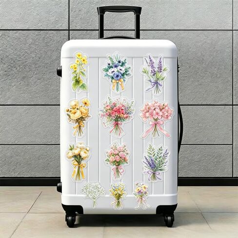 50Pcs Flower Stickers, Transparent Nature Floral Stickers for Adult, Scrapbook Supplies for Journaling Card Making DIY, Waterproof Sticker for Water Bottle Letters Decoration in Kuwait