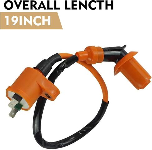 Motorcycle Ignition Coil and Spark Plug Nozzle, GY6 50cc 125cc 150cc Engine Modification Part, High-voltage Four-stroke Ignition Coil, Universal for Motorcycle Off-road Scooter (Orange) in Kuwait