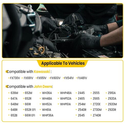 Starter Compatible with Kawasaki FS730V FZ481V FX541V FX600V FX651V FX691V FX730V John Deere 636M 652R 648R Z445 Z920A WHP52A WH48A Replaces Numbers 21163-7023 21163-0756 21163-0754 428000-6600 in Kuwait