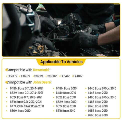 Starter Compatible with Kawasaki FS730V FZ481V FX541V FX600V FX651V FX691V FX730V John Deere 636M 652R 648R Z445 Z920A WHP52A WH48A Replaces Numbers 21163-7023 21163-0756 21163-0754 428000-6600 in Kuwait