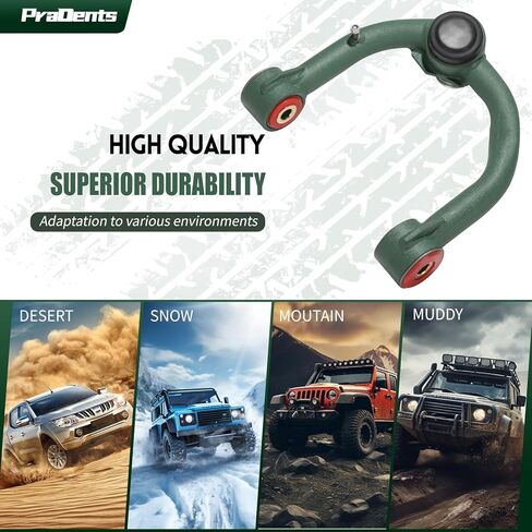2-4" Lift Front Upper Control Arms for 1996-2002 Toyota 4Runner, 1995-2004 Toyota Tacoma, Tubular Arms with Ball Joint, Replacement OEM Factory Suspension Arms, Wrinkle Green in Saudi Arabia