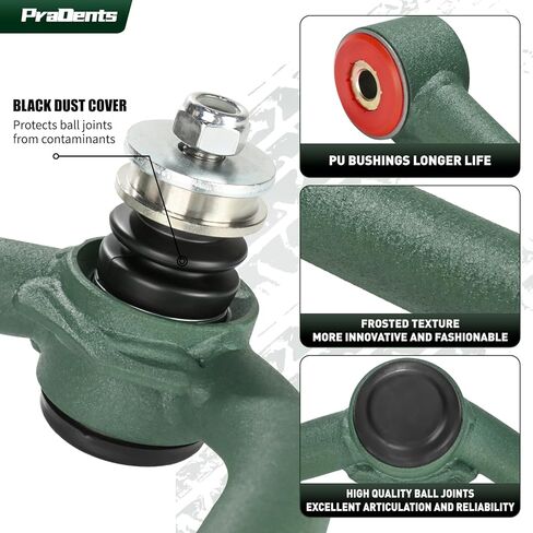 2-4" Lift Front Upper Control Arms for 1996-2002 Toyota 4Runner, 1995-2004 Toyota Tacoma, Tubular Arms with Ball Joint, Replacement OEM Factory Suspension Arms, Wrinkle Green in Saudi Arabia