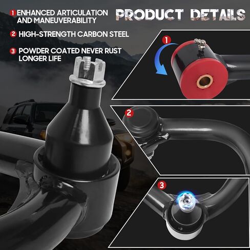 2-4" Lift Front Control Arms for 2003-2022 To-yo-ta 4Runner/ 2007-2014 FJ Cruiser, for 2003-2009 Lex-us GX470/ 2010-2016 GX460 Suspension Kit Adjustable Upper Control Arm in Kuwait