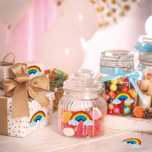 500Pcs Rainbow Sticker,1.5in Glitter Vinyl Stickers,Holographic Rainbow for Envelope Journal Decor Birthday Teacher Reward in Saudi Arabia