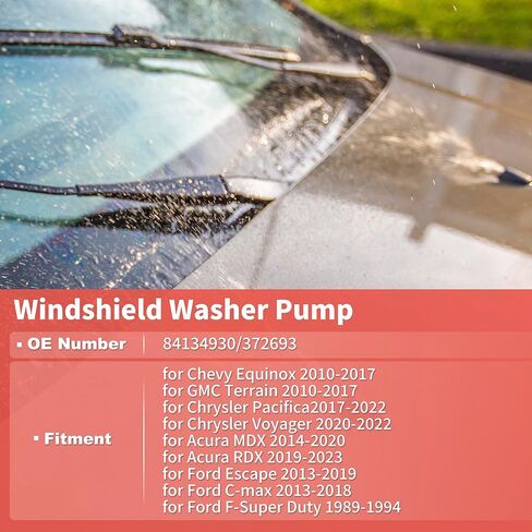 No.84134930/372693 Windshield Washer Pump W/Grommet for Chevy Equinox for GMC Terrain for Ford Escape C-max for Jeep Wrangler Cherokee Windshield Washer Fluid Pump in Kuwait