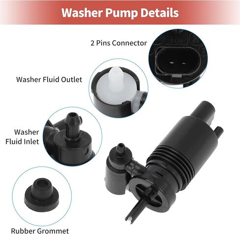 No.84134930/372693 Windshield Washer Pump W/Grommet for Chevy Equinox for GMC Terrain for Ford Escape C-max for Jeep Wrangler Cherokee Windshield Washer Fluid Pump in Kuwait
