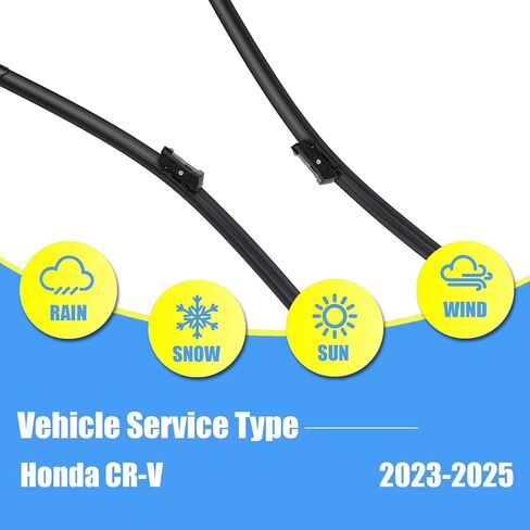شفرات ممسحة سيليكون Gavimnal® 24 بوصة + 19 بوصة + 10 بوصة بديلة لهوندا CR-V 2023-2025، شفرات ممسحة الزجاج الأمامي الخلفي لجميع المواسم (مجموعة من 3) in Kuwait