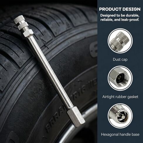 4 PCS Valve Stem Extenders, 100mm 4 Inch Straight Auto Tire Valve Extension Rod Stem Caps, Leak-Proof Chrome Air Tire Stems Extender for Cars Trucks RVs Motorcycles in Saudi Arabia