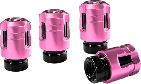 4 PCS Car Tire Valve Stem Caps, Unique Shape Leak-Proof Aluminum Auto Tire Air Caps, Corrosion-Resistant Wheel Valve Dust Covers Exterior Decor for Truck SUV Motorcycle (Blue) in Kuwait