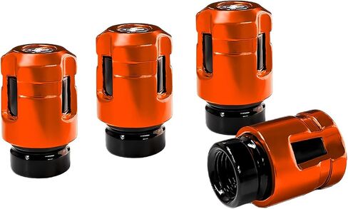 4 PCS Car Tire Valve Stem Caps, Unique Shape Leak-Proof Aluminum Auto Tire Air Caps, Corrosion-Resistant Wheel Valve Dust Covers Exterior Decor for Truck SUV Motorcycle (Blue) in Kuwait