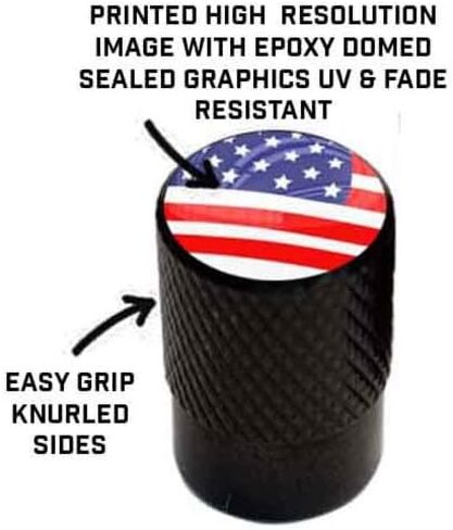 Vivid Black Anodized Billet Aluminum Tire Wheel Valve Stem Dust Caps for Cars Trucks Trailers SUV's RV's Motorcycles Bikes and More (Set of 4) Yellow Happy Smile Face in Saudi Arabia