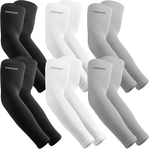 YQXCC 6 Pairs Arm Sleeves - Tattoo Cover Up - Sports UV Sun Protection Cooling Sleeve for Men & Women in Saudi Arabia