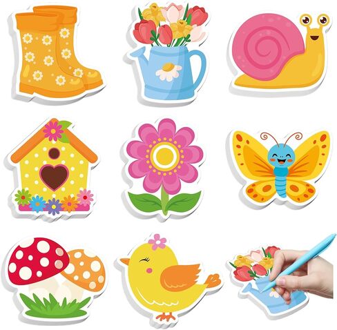 600 Sheets Spring Sticky Notes, Self-Adhesive Bird Butterfly Floral Sticky Memo Notes Flowers Memo Pads for Spring Home Office School Party Supplies in Saudi Arabia