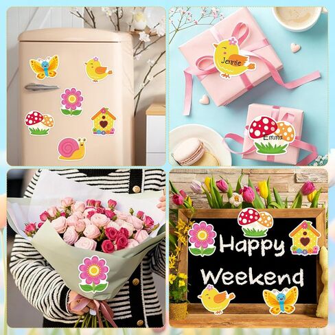 600 Sheets Spring Sticky Notes, Self-Adhesive Bird Butterfly Floral Sticky Memo Notes Flowers Memo Pads for Spring Home Office School Party Supplies in Saudi Arabia