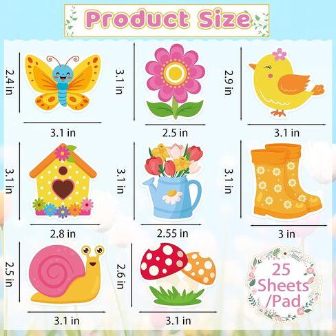 600 Sheets Spring Sticky Notes, Self-Adhesive Bird Butterfly Floral Sticky Memo Notes Flowers Memo Pads for Spring Home Office School Party Supplies in Saudi Arabia
