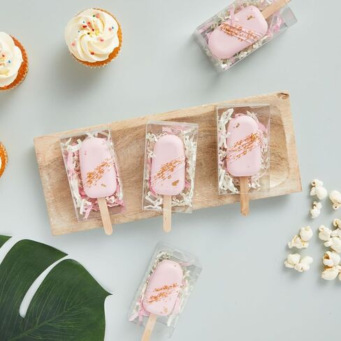 Stockroom Plus Cakesicle Boxes - 50 Pack 3.7 x 2.2 x 1.57 in Clear Plastic - Flat Cake Pop Box with Pop Stick Opening - Clear Containers for Party Favors in Kuwait
