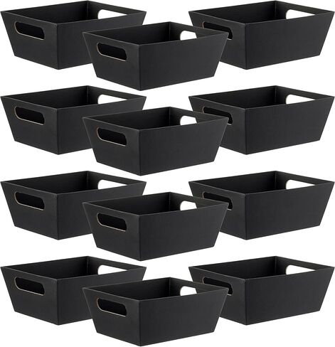 Celebrate It Black Gift Basket with Handles - Paper Gift Basket for Weddings, Parties, Birthdays - Bulk 12 Pack in Saudi Arabia