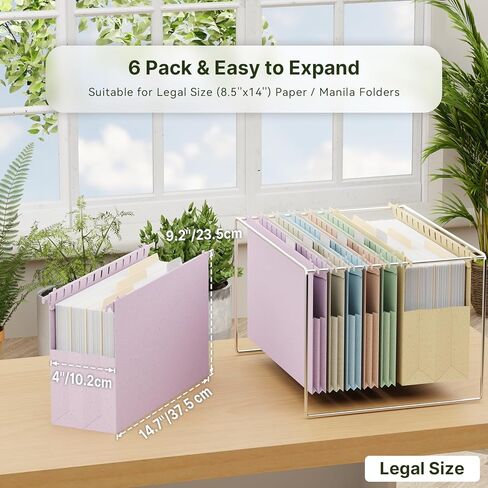 XINGIA Legal Size Hanging File Folders, Expandable 4 Inch File Folders Legal Size with Tabs, 6 Pack File Folders for Filling Cabinets, Hanging File Folder Organizer for School Office Home in Saudi Arabia