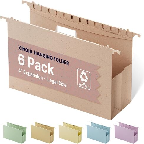 XINGIA Legal Size Hanging File Folders, Expandable 4 Inch File Folders Legal Size with Tabs, 6 Pack File Folders for Filling Cabinets, Hanging File Folder Organizer for School Office Home in Saudi Arabia