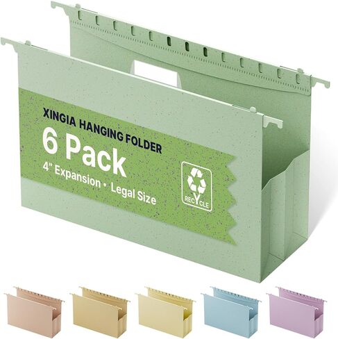 XINGIA Legal Size Hanging File Folders, Expandable 4 Inch File Folders Legal Size with Tabs, 6 Pack File Folders for Filling Cabinets, Hanging File Folder Organizer for School Office Home in Saudi Arabia