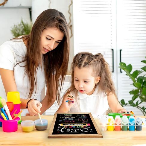 First and Last Day of School Board Sign 11x14in Double Sided Back to School Chalkboard Signs with Frame Reusable Wood 1st Day of Preschool Board Sign for Kindergarten Preschool Girl Boy Photo Prop in Kuwait