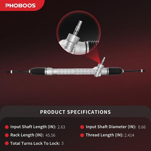 مجموعة رف وترس التوجيه الكهربائي من PHOBOOS متوافقة مع شيفروليه ماليبو 2004-2012، بونتياك G6 2005-2010 وSaturn Aura 2007-2009، 2.2L 2.4L 3.5L، وحدة جديدة، ملاءمة مباشرة، المرجع. 23-1810 in Kuwait