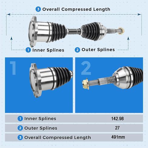 Pair Front CV Axle Shaft for 1983-1996 Chevy S10 Blazer GMC Jimmy Olds Bravada 4x4 Models in Kuwait
