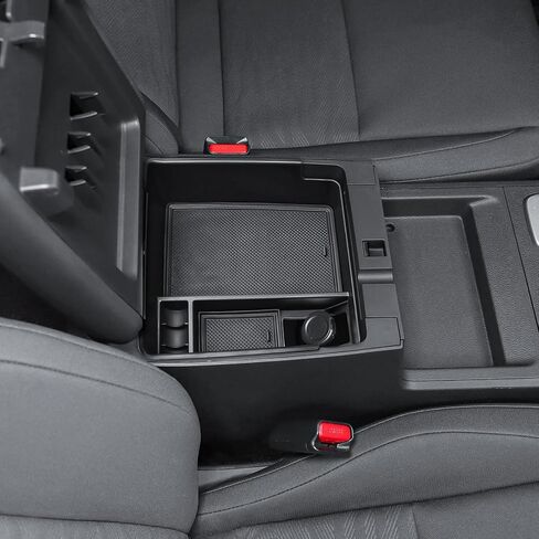 HGWEI Center Console Organizer Compatible with 2022-2026 Nissan Frontier Interior Accessories - 2PCS Middle Armrest Storage Drawer Insert and Front Sliding Tray Console Divider, Black in Kuwait
