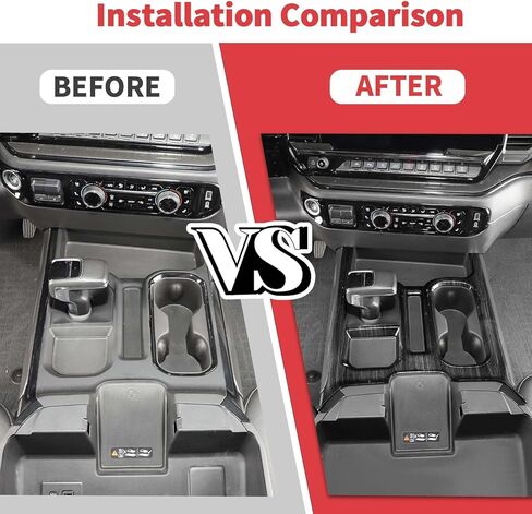 Jimen Compatible with Chevrolet Silverado 2022-2024, Center Console Gear Shift Panel Cover Trim (Black Wood Grain) in Kuwait