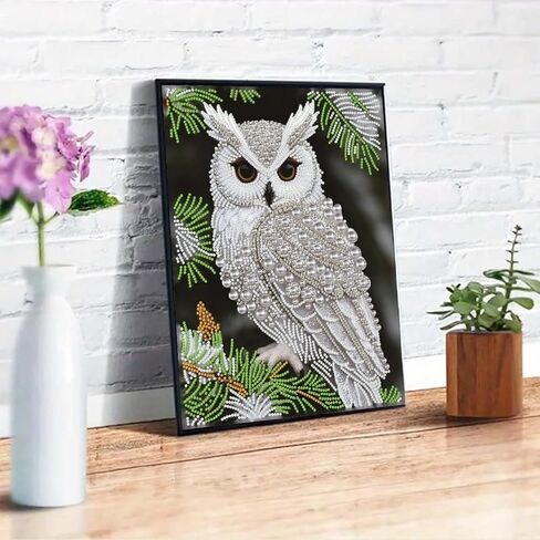 GEMFAMILY Owl Diamond Art Painting Kits for Adults,Animals Birds Pearl Painting Kits for Special Shape,DIY Pearl Diamond Dots Gem Art Craft for Home Decor 12 x 16 inch in Kuwait