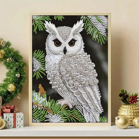 GEMFAMILY Owl Diamond Art Painting Kits for Adults,Animals Birds Pearl Painting Kits for Special Shape,DIY Pearl Diamond Dots Gem Art Craft for Home Decor 12 x 16 inch in Kuwait
