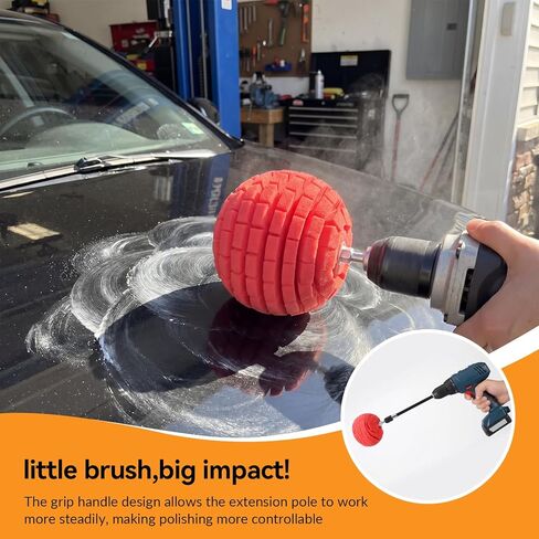 8 Pcs Aluminum Polishing Kit Foam Sponge Polishings Balls with Handheld Extension Holder, Wheel Polishing Kit for Drills Car Wheel and Polisher Kits for Household Standard Hand Drills in Saudi Arabia