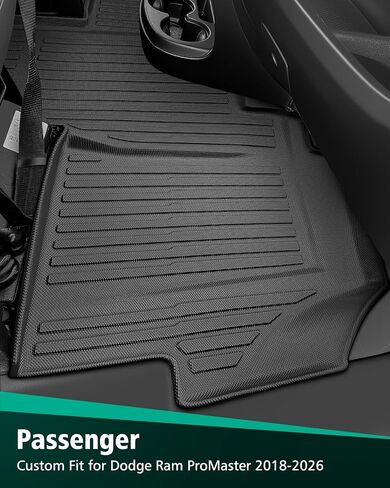 سجادات أرضية لسيارة Dodge Ram ProMaster: 2018-2026 1500 2500 3500، ملحقات الشاحنة المطاطية لجميع الأحوال الجوية، بطانات أرضية لسجادات السيارة في الصف الأمامي مخصصة لـ Ram ProMaster (غير مناسبة لـ EV/City/RV) in Kuwait