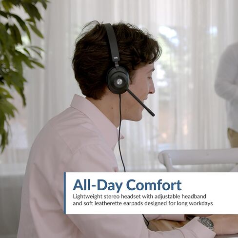 سماعة رأس CA Essential Bluetooth (HS-2000BT) - سماعة رأس لاسلكية احترافية مُحسَّنة لمنصات UC، وتقنية ANC وENC تضمن جودة الصوت للمكالمات والموسيقى، وأدوات التحكم في سماعة الأذن، ومريحة in Kuwait