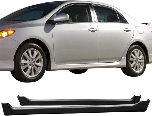 تنانير جانبية متوافقة مع 2009-2013 Toyota Corolla، امتداد الخط السفلي الجانبي الأسود من IKON MOTORSPORTS، 2010 2011 2012 in Kuwait
