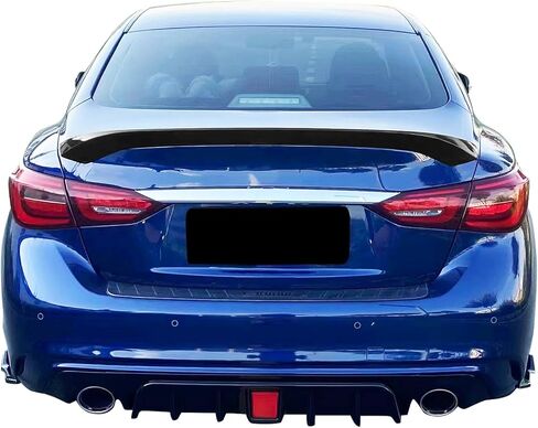 IKON MOTORSPORTS, Trunk Spoiler Compatible with 2014-2024 Infiniti Q50, ABS Plastic Gloss Black AS Style High Kick Duckbill Rear Trunk Lid Spoiler, 2015 2016 2017 2018 2019 2020 2021 in Saudi Arabia