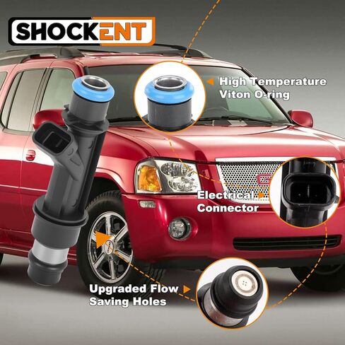 FJ319 Upgraded 4.2L 4-hole Fuel Injectors,Fit for:-Chevy Trailblazer 2002-2007 4.2L; Fit for:-GMC Envoy 2002-2007 4.2L; Fit for:-BUICK Rainier 2004-2007 4.2L #Replace:FJ10578-6Pcs in Saudi Arabia
