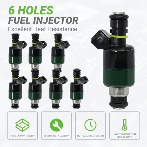 Fuel Injectors Set of 8 Compatible with Chevrolet Impala Camaro Corvette Caprice, Cadillac Fleetwood Commercial Chassis & Buick Roadmaster & Pontiac Firebird, V8 5.7L# FJ164 17121068 17106258 17120254 in Saudi Arabia